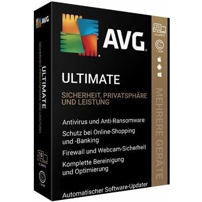 Avast AVG Ultimate - 1 Jahr, 10 Geräte, Download - Sicherheitspaket Avast AVG Ultimate - 1 Jahr, 10 Geräte, Download - Sicherheitspaket