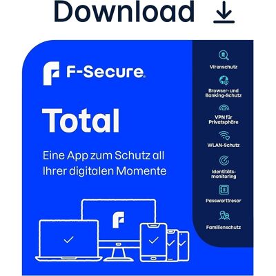 F-Secure Total Security und VPN 2026 - 5 Geräte - 2 Jahre, Download F-Secure Total Security und VPN 2026 - 5 Geräte - 2 Jahre, Download
