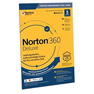 Symantec Norton 360 Deluxe 2026 inkl. 50 GB, 5 Geräte - 1 Jahr, Download Symantec Norton 360 Deluxe 2026 inkl. 50 GB, 5 Geräte - 1 Jahr, Download