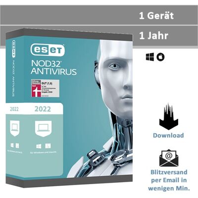 ESET NOD32 Antivirus 2026, 1 Gerät - 1 Jahr, Download ESET NOD32 Antivirus 2026, 1 Gerät - 1 Jahr, Download