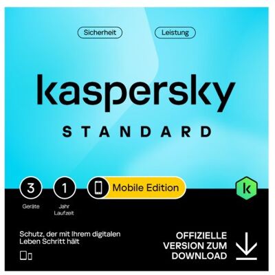 Kaspersky Standard - Mobile Edition - 2026, 3 Geräte - 1 Jahr, Download Kaspersky Standard - Mobile Edition - 2026, 3 Geräte - 1 Jahr, Download