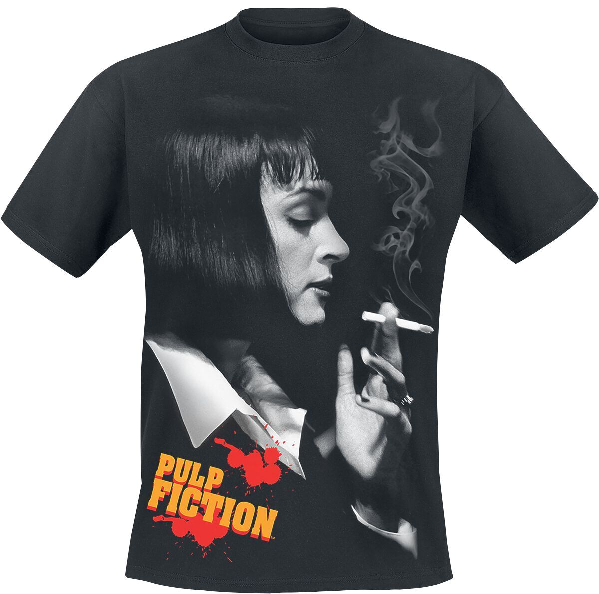 Pulp Fiction T-Shirt - Smoke - S bis 3XL - für Männer - Größe S - schwarz  - Lizenzierter Fanartikel - Männer - male