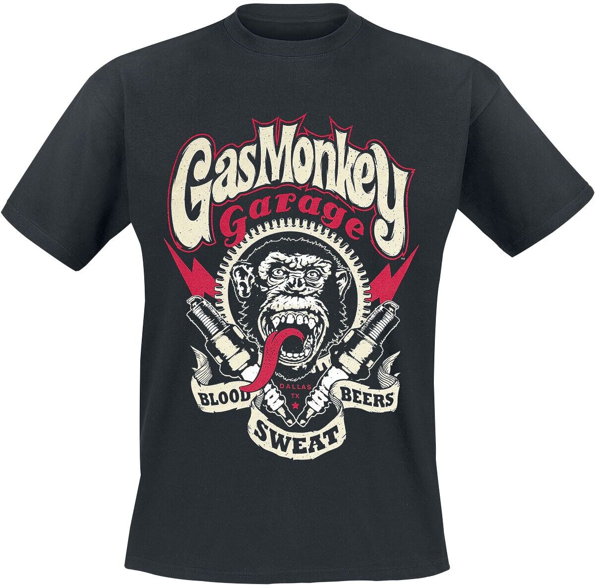 Gas Monkey Garage T-Shirt - Spark Plug - M bis XXL - für Männer - Größe XXL - schwarz  - Lizenzierter Fanartikel - Männer - male