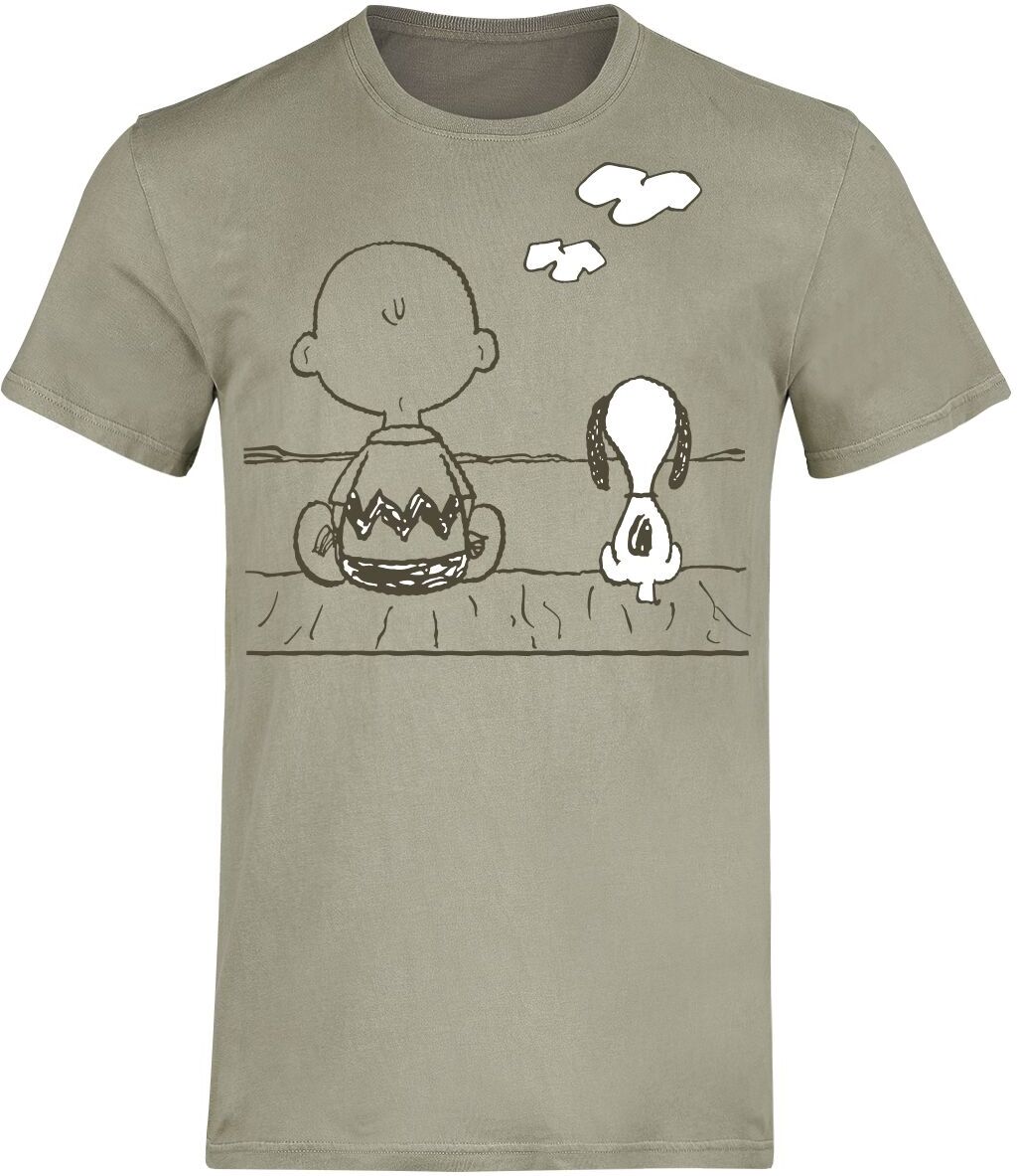 Peanuts T-Shirt - Charlie Brown und Snoopy - S bis XXL - für Männer - Größe S - grün  - EMP exklusives Merchandise! - Männer - male