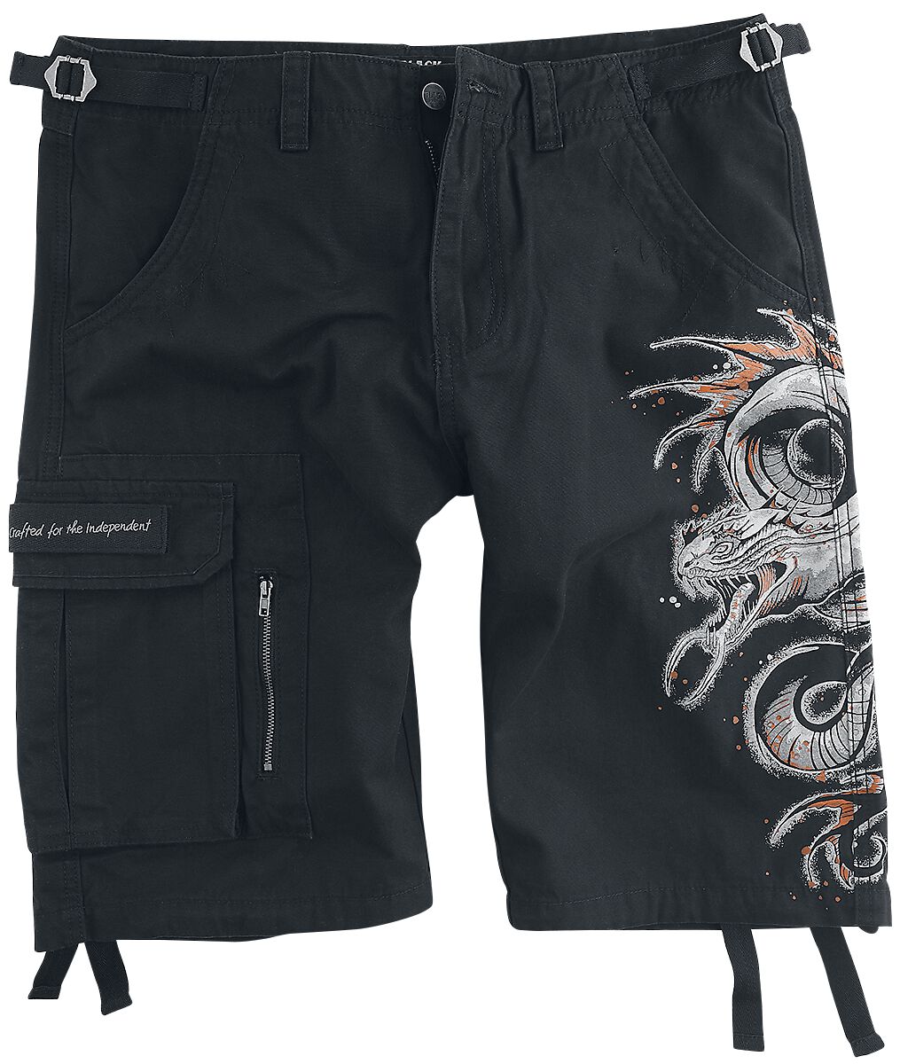 Black Premium by EMP Short - Shorts with Dragon Print - S bis XXL - für Männer - Größe XXL - schwarz - Männer - male