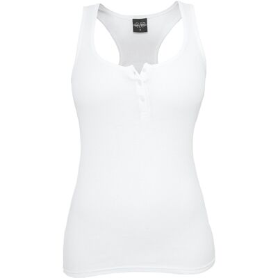 Urban Classics Top - Ladies Button Tanktop - XS bis 4XL - für Damen - Größe XL - weiß - Frauen - female Urban Classics Top - Ladies Button Tanktop - XS bis 4XL - für Damen - Größe XL - weiß - Frauen - female