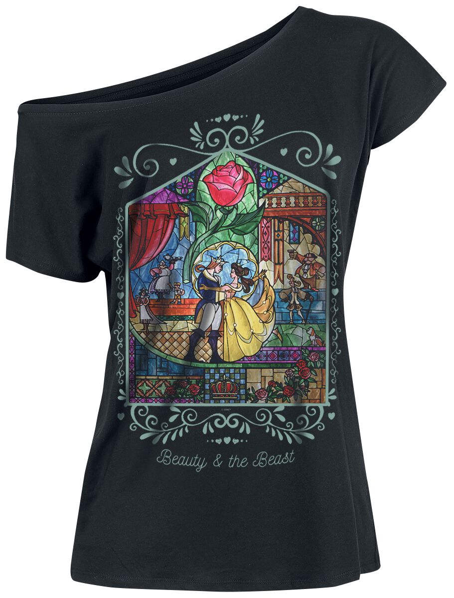 Die Schöne und das Biest - Beauty and the Beast - Disney T-Shirt - Rose - S bis 5XL - für Damen - Größe 4XL - schwarz  - Lizenzierter Fanartikel - Frauen - female