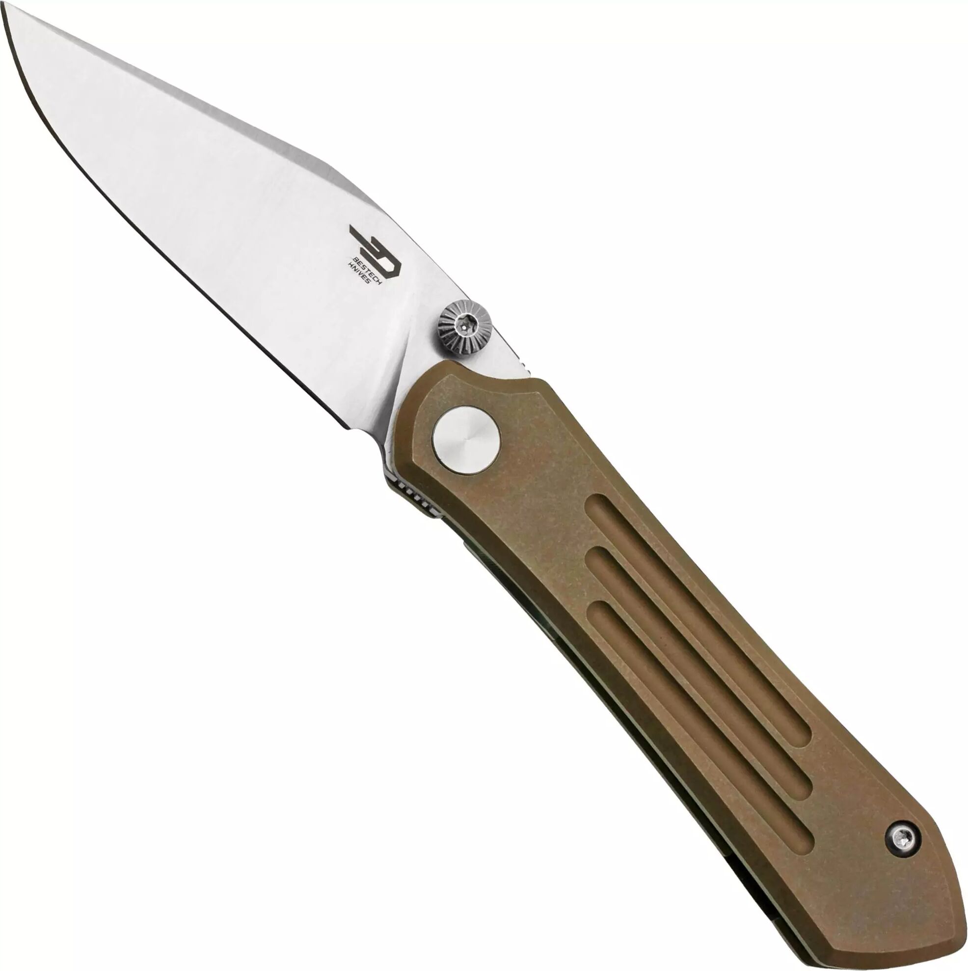 Bestech Icarus BT2302F Satin M390 Bronze stonewashed Titanium, Taschenmesser