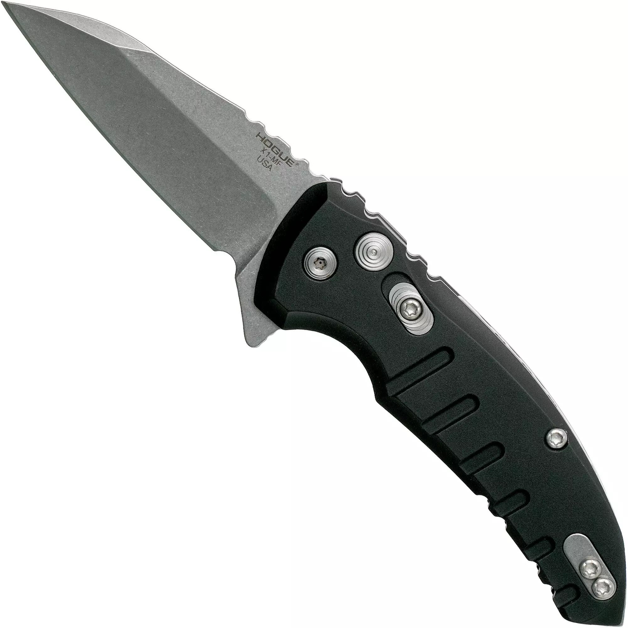 Hogue X1 Microflip Black Wharncliffe Taschenmesser 24160, Allen Elishewitz design