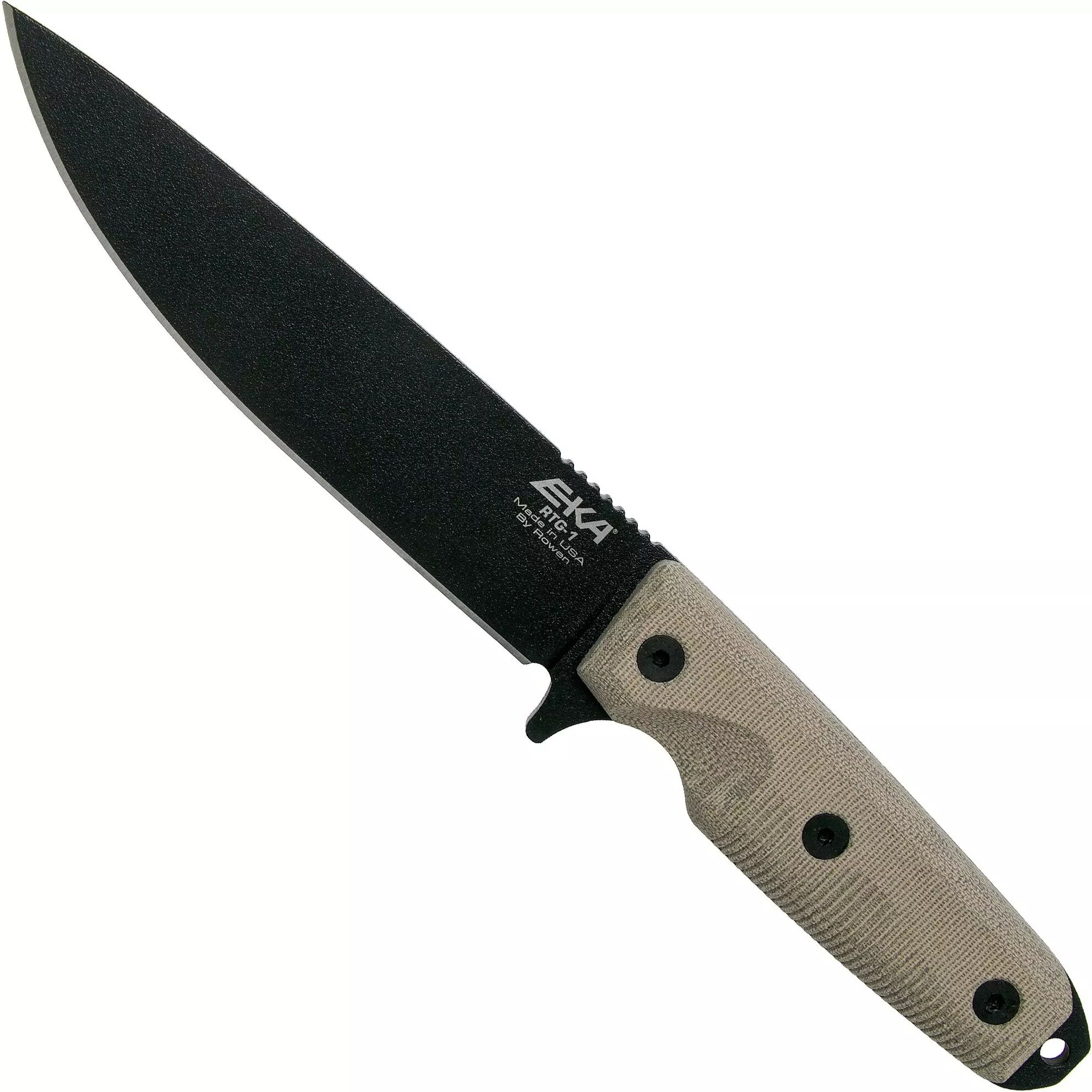 EKA RTG-1 Ready To Go 50020 Schwarze Klinge, Canvas Micarta Survivalmesser