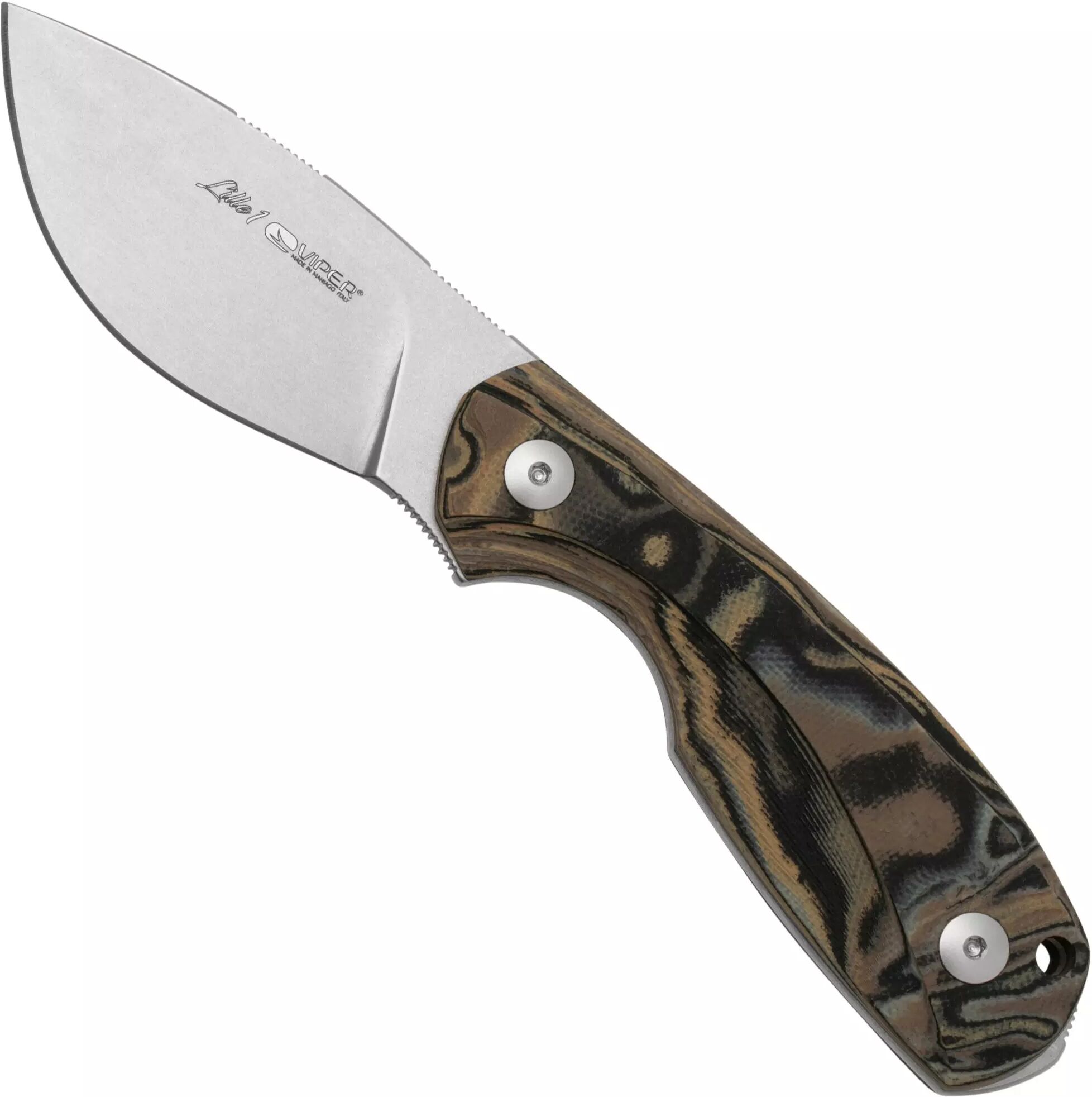 Viper Lille 1, VT4022GBU, Stonewash Elmax, Burl G10 feststehendes Messer, Jesper Voxnaes Design