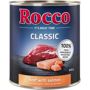 Rocco Classic 24 x 800g - Rocco Nassfutter im Sparpaket - Rind mit Lachs