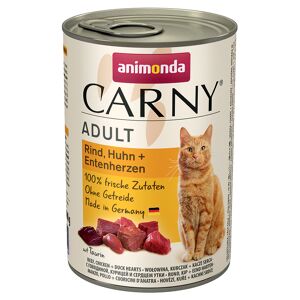 animonda Carny Adult 6 x 400 g - Rind, Huhn & Entenherzen