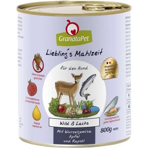 Sparpaket GranataPet Liebling's Mahlzeit 24 x 800 g - Wild & Lachs mit Wurzelgemüse, Fenchel, Apfel & Rapsöl