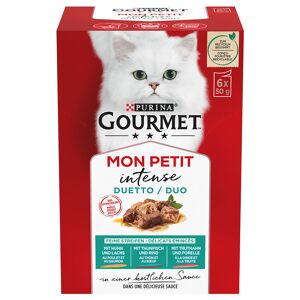 Gourmet Mixpaket Gourmet Mon Petit 6  x 50 g - Duetti Lachs/Huhn, Thunfisch/Rind, Forelle/Truthahn