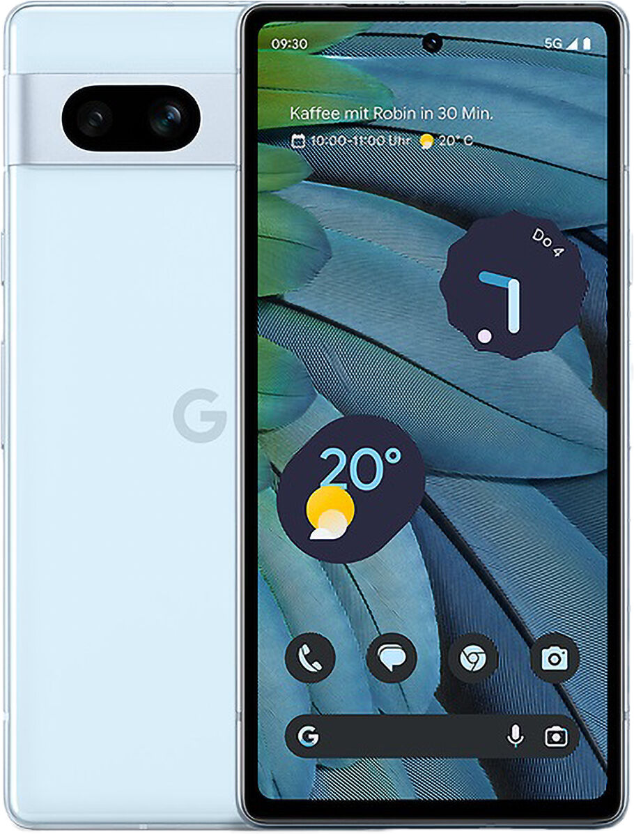 Google Pixel 7a hellblau   Smartphone   128 GB ROM   6,1 Zoll   64 MP R?ckkamera   13 MP Frontkamera   OLED Display   8 GB RAM Arbeitsspeicher