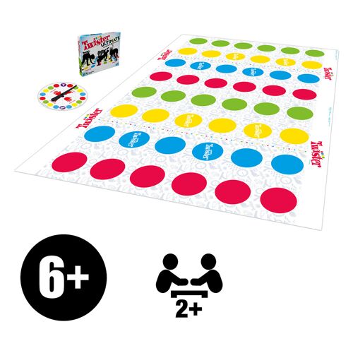 Hasbro Twister   Gesellschaftsspiel   Indoor-Aktivität für Kinder   Für 2-4 Spieler   enthält Tipps für ein Twister-Turnier   Enthält Regeln