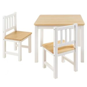 BOMI Kindermöbel BOMI® Kindersitzgruppe "Amy" in weiß und natur Sitzgruppe Kindertisch und 2 x Stuhl