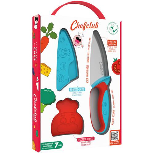 Chefclub Kinderkochen Messer für Kinder, Blau & Rot
