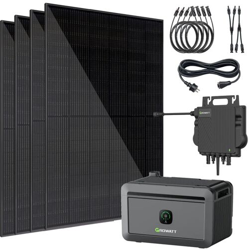 VALE Balkonkraftwerk GROWATT, 1.720 W / 800 W - 2.048 Wh Balkonkraftwerk