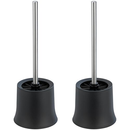 Wenko WC-Garnitur Basic Schwarz 2er Set, inklusive WC-Bürste