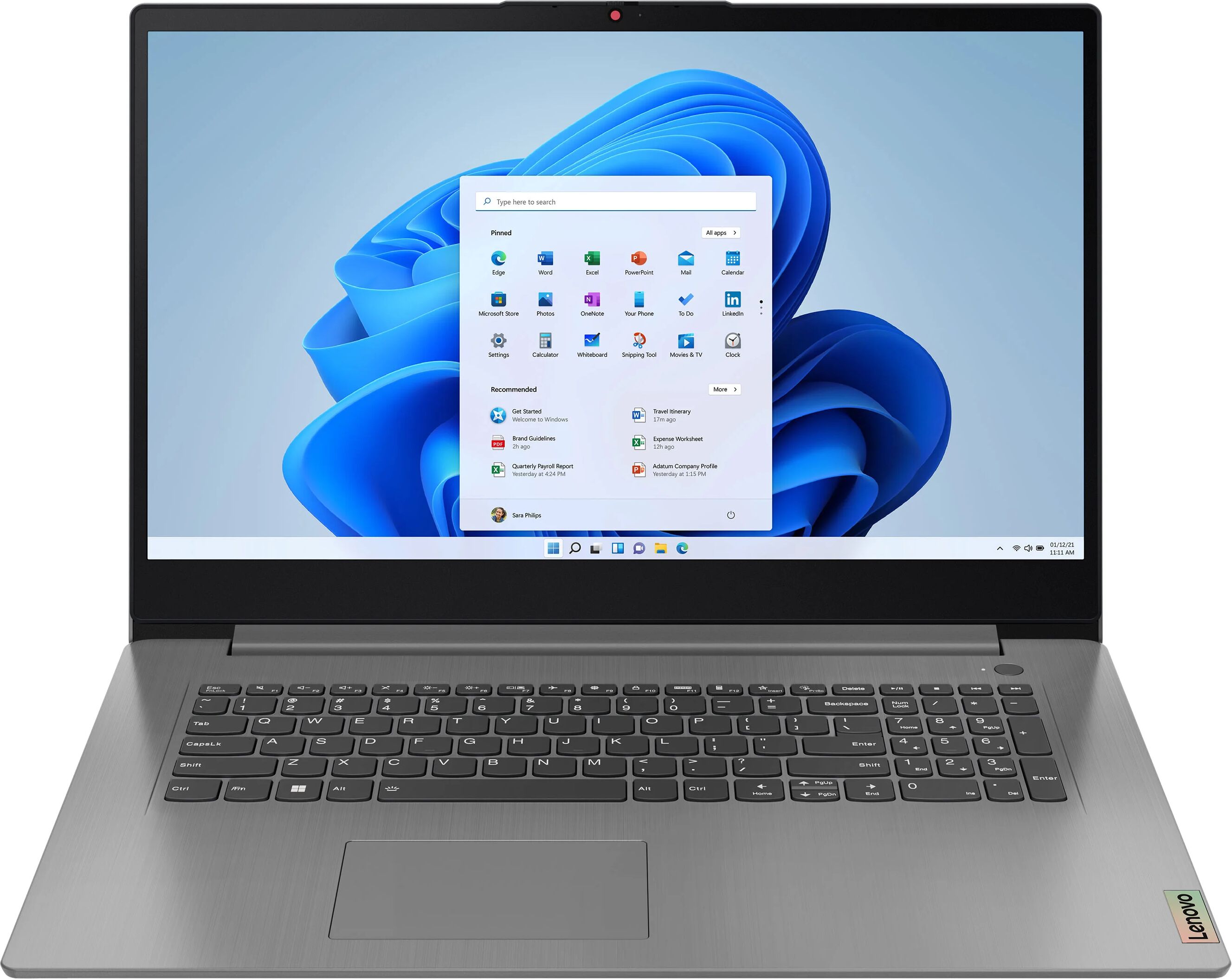 Lenovo IdeaPad 3 »17IAU7«, 17,3 Zoll, Full-HD, Intel® Core™ i3-1215U Prozessor