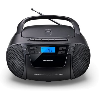 KARCHER RR 5045 tragbares Radio mit CD-Player, Kassettenplayer, UKW Radio, USB / AUX-In KARCHER RR 5045 tragbares Radio mit CD-Player, Kassettenplayer, UKW Radio, USB / AUX-In