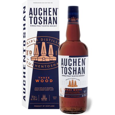 AUCHENTOSHAN Three Wood Single Malt Scotch Whisky mit Geschenkbox 43% Vol AUCHENTOSHAN Three Wood Single Malt Scotch Whisky mit Geschenkbox 43% Vol