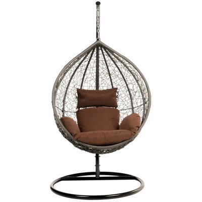 Home Deluxe Schwarzer Poly-Flachrattan Hängesessel - Wetterfest & Stabil Home Deluxe Schwarzer Poly-Flachrattan Hängesessel - Wetterfest & Stabil