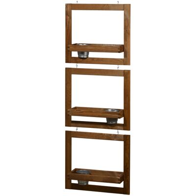 DOBAR Pflanztreppe Set zum Hängen inkl. Zinktöpfe, braun DOBAR Pflanztreppe Set zum Hängen inkl. Zinktöpfe, braun