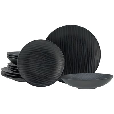 CREATABLE Kombiservice »Waves Black«, 12-teilig CREATABLE Kombiservice »Waves Black«, 12-teilig