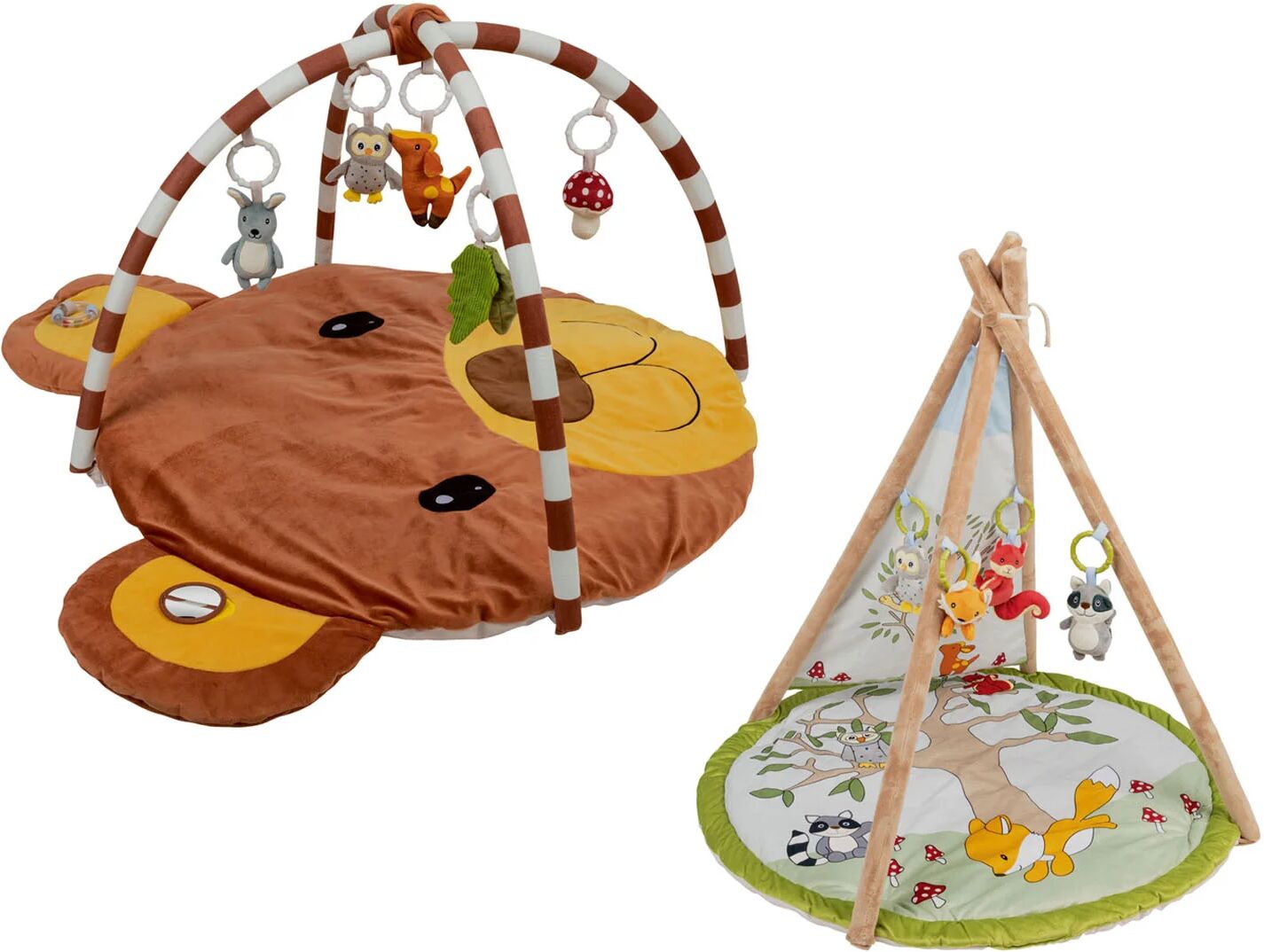 lupilu® Baby-Activity Tipi / Decke, mit bunten Plüsch-Anhängern