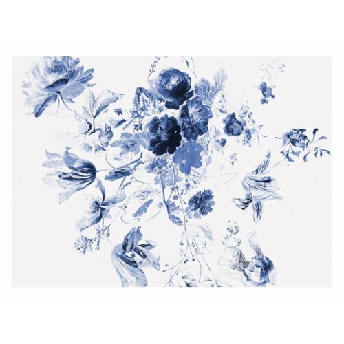 KEK Amsterdam Royal Blue Flowers III Fototapete - blau - 389,6 x 280 cm (= 8 Bahnen)