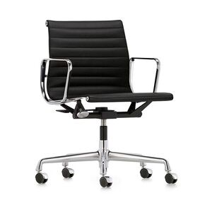 Vitra Bürodrehsessel Alu-Chair schwarz, Designer Charles & Ray Eames, 83-95x58x56-65 cm
