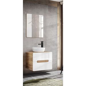 Fun Moebel Badmöbel Set 2-tlg Badezimmerset FERMO Weiss HGL 80cm inkl. Waschtisch Fun Moebel Badmöbel Set 2-tlg Badezimmerset FERMO Weiss HGL 80cm inkl. Waschtisch