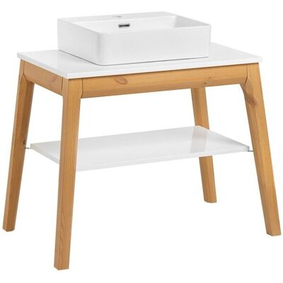 Fun Moebel Waschbeckenunterschrank SORBI Eiche massiv inkl.Waschbecken Fun Moebel Waschbeckenunterschrank SORBI Eiche massiv inkl.Waschbecken