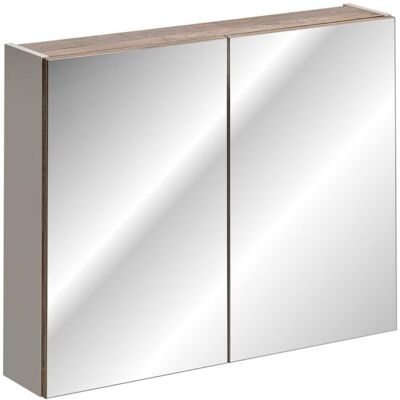 Fun Moebel Badezimmer Spiegelschrank 80cm AKAN Taupe inkl. LED Fun Moebel Badezimmer Spiegelschrank 80cm AKAN Taupe inkl. LED