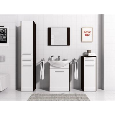 Fun Moebel - SEVILLA - Wenge - Weiß matt - Bathroom Cabinet Set Fun Moebel - SEVILLA - Wenge - Weiß matt - Bathroom Cabinet Set