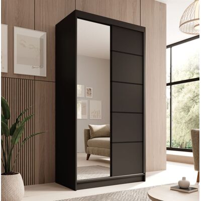 Fun Möbel Schiebetürenschrank Schrank Nr.120 in Schwarz matt 100x200x58 cm Fun Möbel Schiebetürenschrank Schrank Nr.120 in Schwarz matt 100x200x58 cm