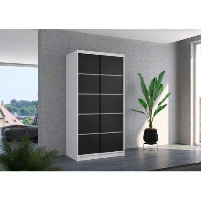 Fun Möbel Schiebetürenschrank Schrank Nr.130 in Weiß- Schwarz matt 100x200x58 cm Fun Möbel Schiebetürenschrank Schrank Nr.130 in Weiß- Schwarz matt 100x200x58 cm