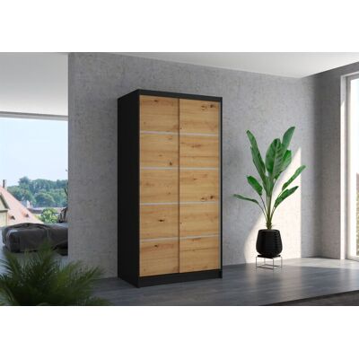 Fun Möbel Schiebetürenschrank Schrank Nr.130 in Schwarz- Artisan matt 100x200x58 cm Fun Möbel Schiebetürenschrank Schrank Nr.130 in Schwarz- Artisan matt 100x200x58 cm