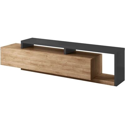 Fun Moebel TV Board Lowboard BENDY Grau-Eiche 219cm Fun Moebel TV Board Lowboard BENDY Grau-Eiche 219cm