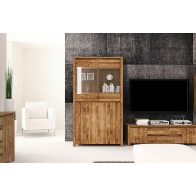 Fun Möbel Vitrine Schrank MAISON Eiche massiv 100x180x45 cm Fun Möbel Vitrine Schrank MAISON Eiche massiv 100x180x45 cm