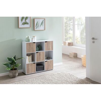 BENO - Würfelregal - Weiß Sonoma - 9 Fächer - Bücherregal BENO - Würfelregal - Weiß Sonoma - 9 Fächer - Bücherregal