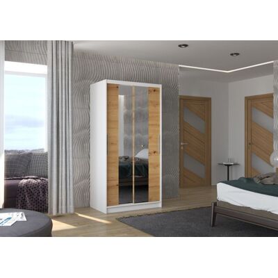 Fun Möbel Schiebetürenschrank Schrank Nr.105 in Weiß- Artisan matt 100x200x58 cm Fun Möbel Schiebetürenschrank Schrank Nr.105 in Weiß- Artisan matt 100x200x58 cm