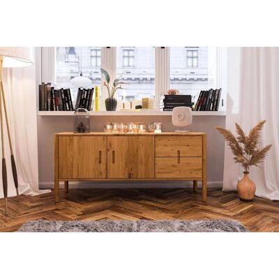 Fun Möbel Kommode Schrank SAGA Eiche massiv 142x64x46 cm Fun Möbel Kommode Schrank SAGA Eiche massiv 142x64x46 cm