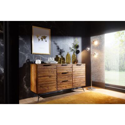 Fun Möbel Sideboard Kommode RANGA 160x40x88cm Türen & Schubladen Sheesham Massiv Fun Möbel Sideboard Kommode RANGA 160x40x88cm Türen & Schubladen Sheesham Massiv