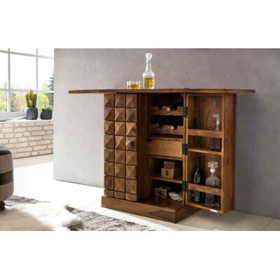 Fun Möbel Hausbar Barschrank Weinregal ASMO Massivholz Sheesham Landhausstil Fun Möbel Hausbar Barschrank Weinregal ASMO Massivholz Sheesham Landhausstil