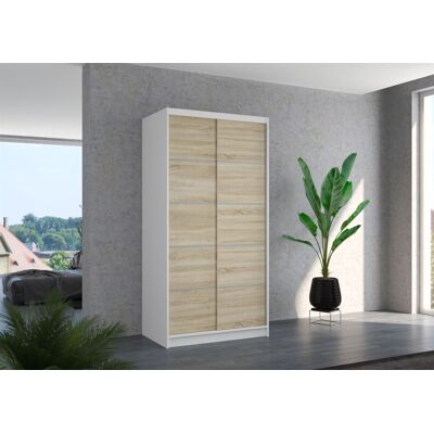 Fun Möbel Schiebetürenschrank Schrank Nr.130 in Weiß- Sonoma matt 100x200x58 cm Fun Möbel Schiebetürenschrank Schrank Nr.130 in Weiß- Sonoma matt 100x200x58 cm