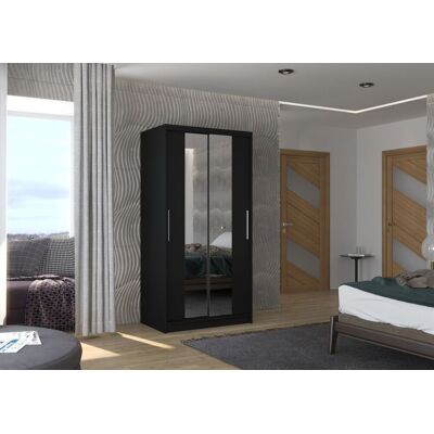 Fun Möbel Schiebetürenschrank Schrank Nr.105 in Schwarz matt 100x200x58 cm Fun Möbel Schiebetürenschrank Schrank Nr.105 in Schwarz matt 100x200x58 cm
